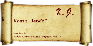 Kratz Jenő névjegykártya